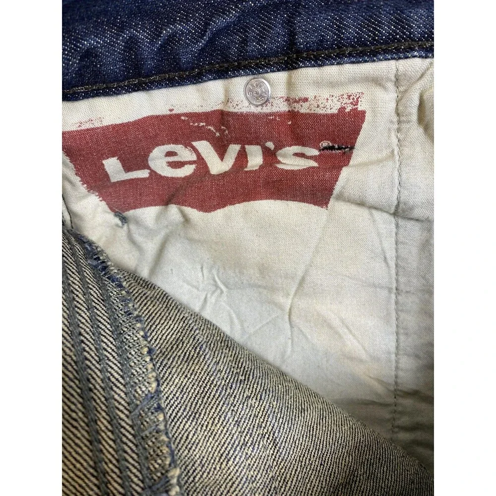 Levis 569 Jeans Mens 35x31 Blue Denim Loose Straight Zip Back Pockets Relaxed